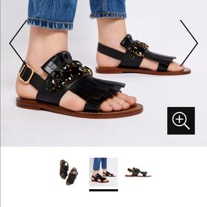 NWOT MARNI FRINGE SANDALS WITH STONES